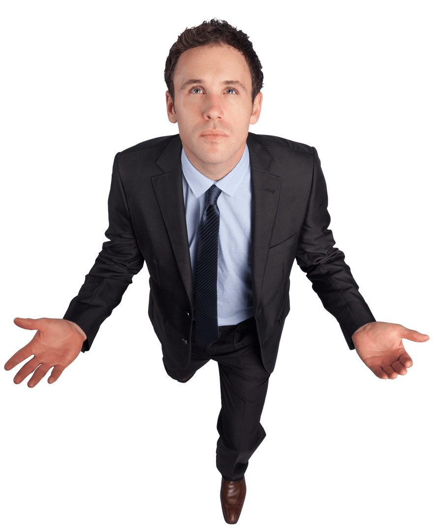 Confused Transparent Businessman Shrugging Occurrence