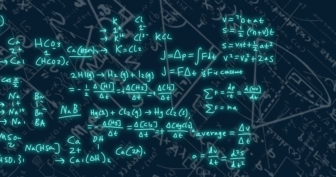Complex Scientific and Mathematical Formulas on Blackboard
