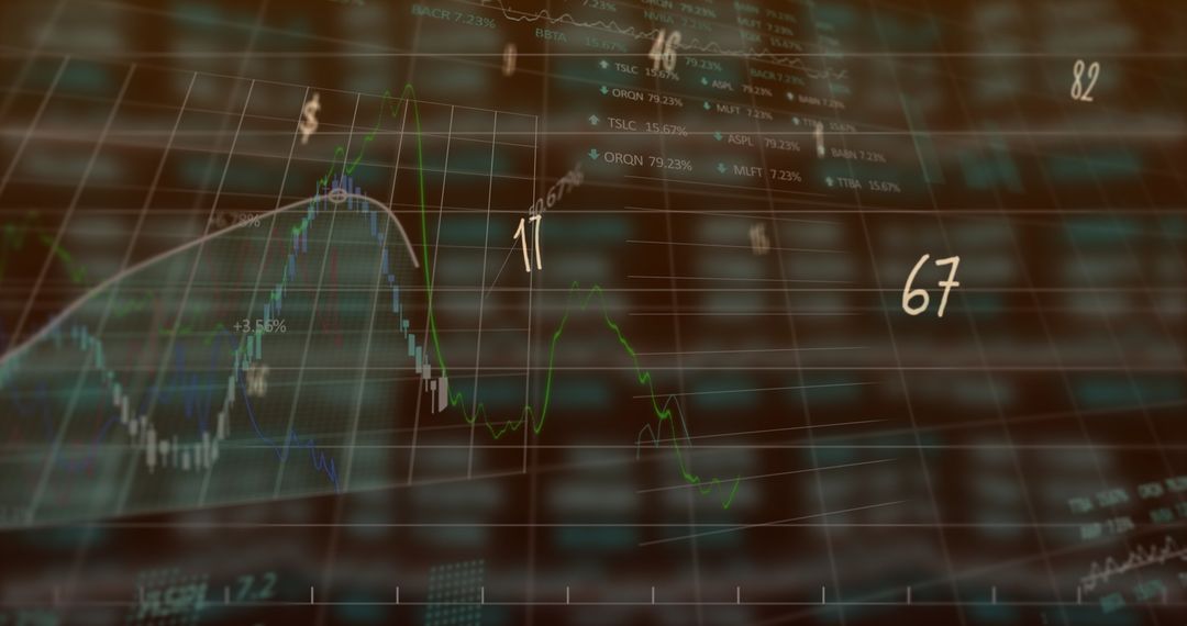 Digital Interface Depicting Abstract Financial Market Data