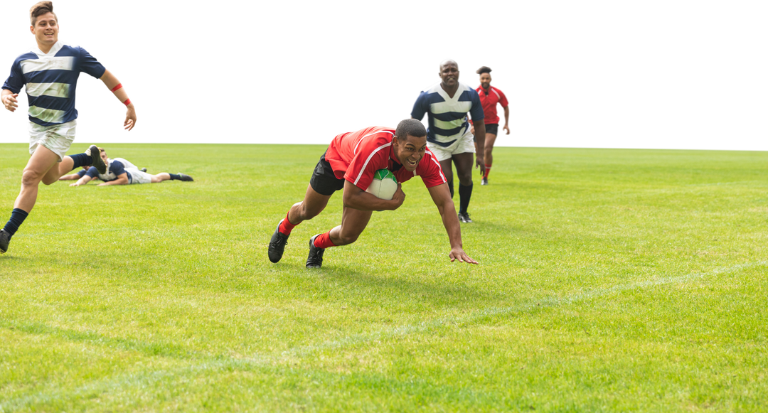 Diverse Male Rugby Players in Action on Transparent Background - Download Free Stock Images Pikwizard.com