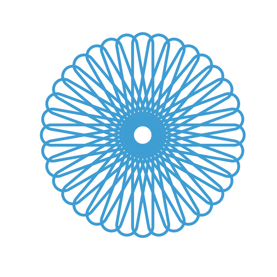Blue Circular Mandala Design on Transparent Background