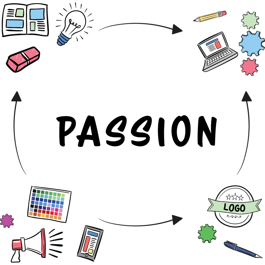 Colorful Symbols of Passion on Transparent Background Illustration