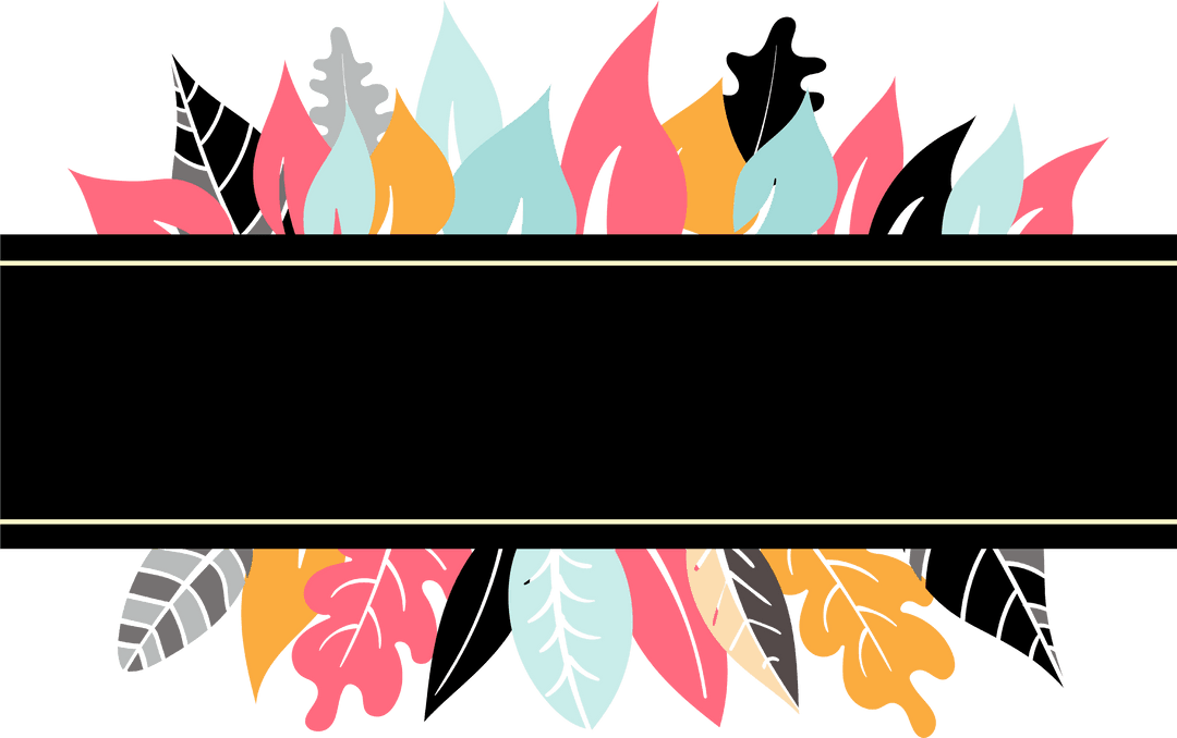 Colorful Transparent Leaves Design with Blank Label