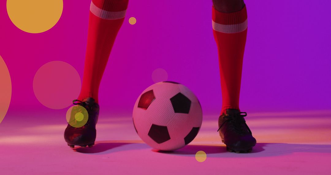 Soccer Player with Stylish Digital Background