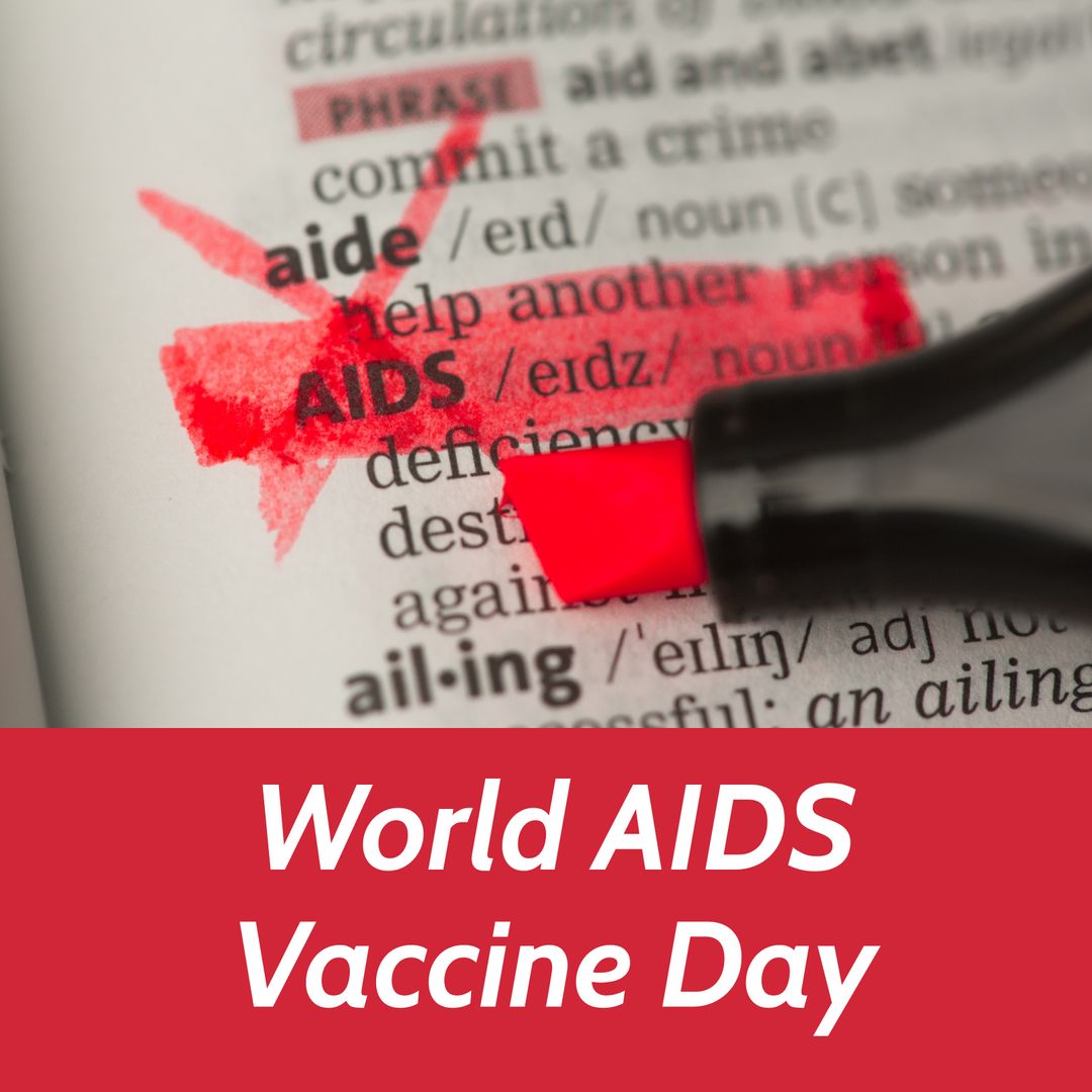 World AIDS Vaccine Day Highlighted Text in Dictionary
