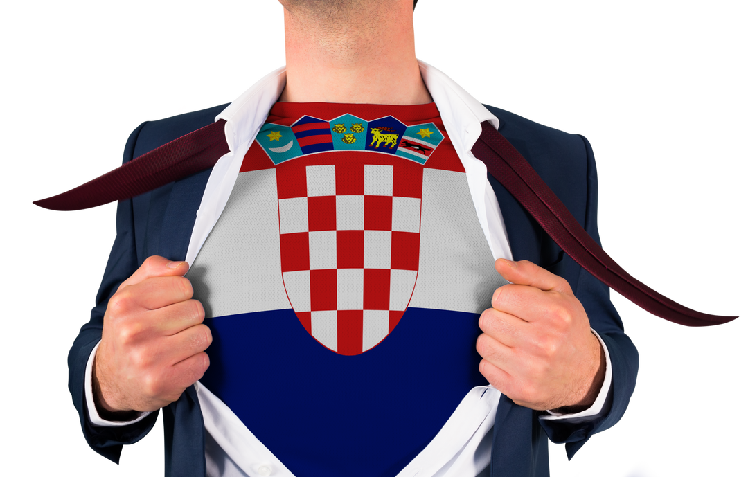 Businessman Revealing Croatia Flag Underneath Transparent Suit - Download Free Stock Images Pikwizard.com