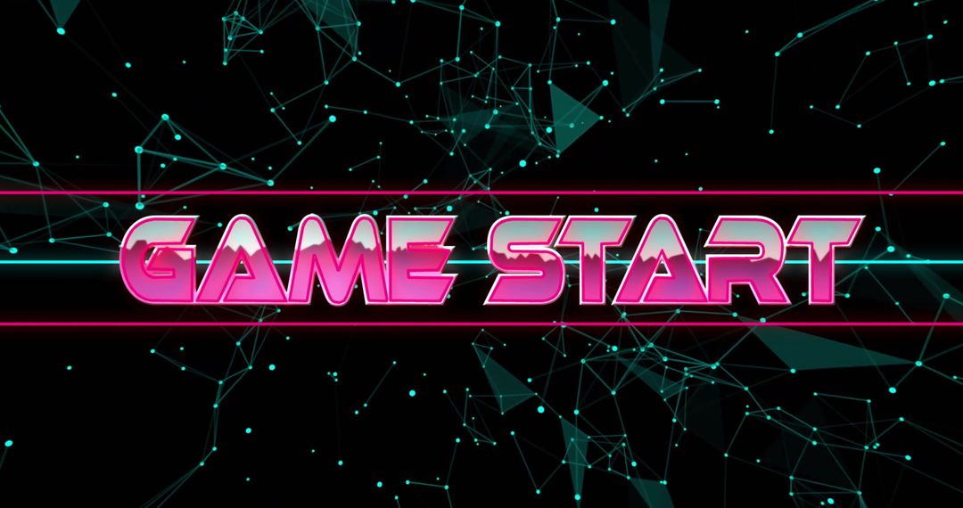 Futuristic Neon Game Start Digital Network Background