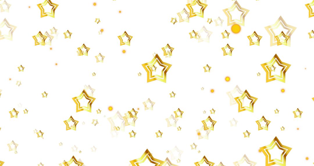 Golden Star Pattern on White Background