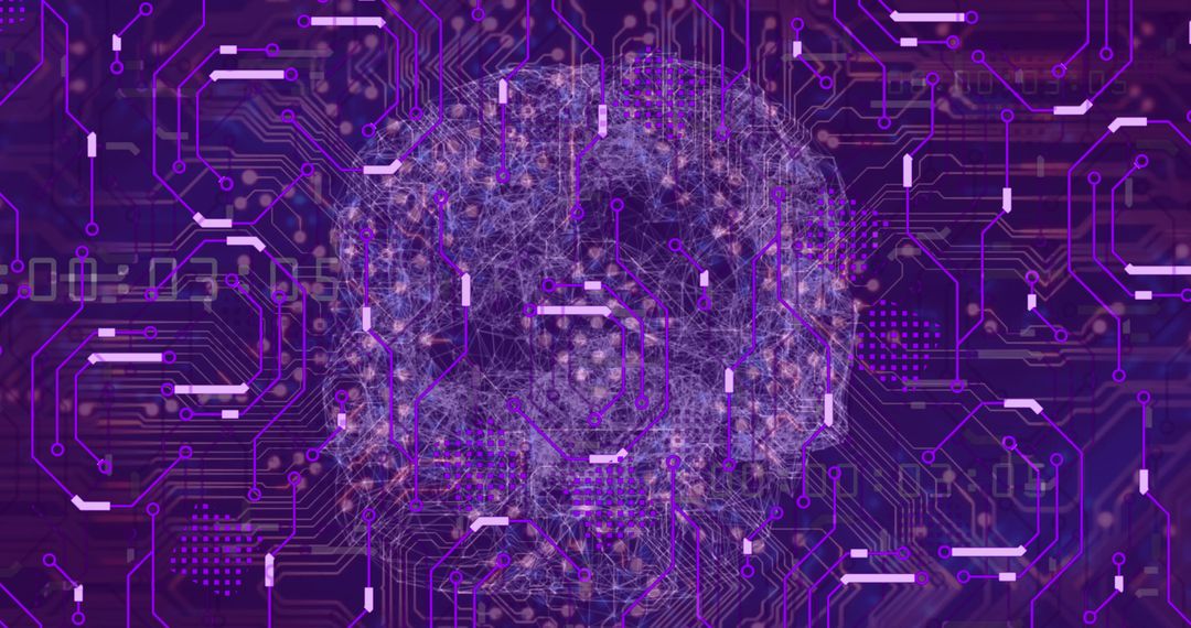 Futuristic Brain Inside Network of Circuits and Connections
