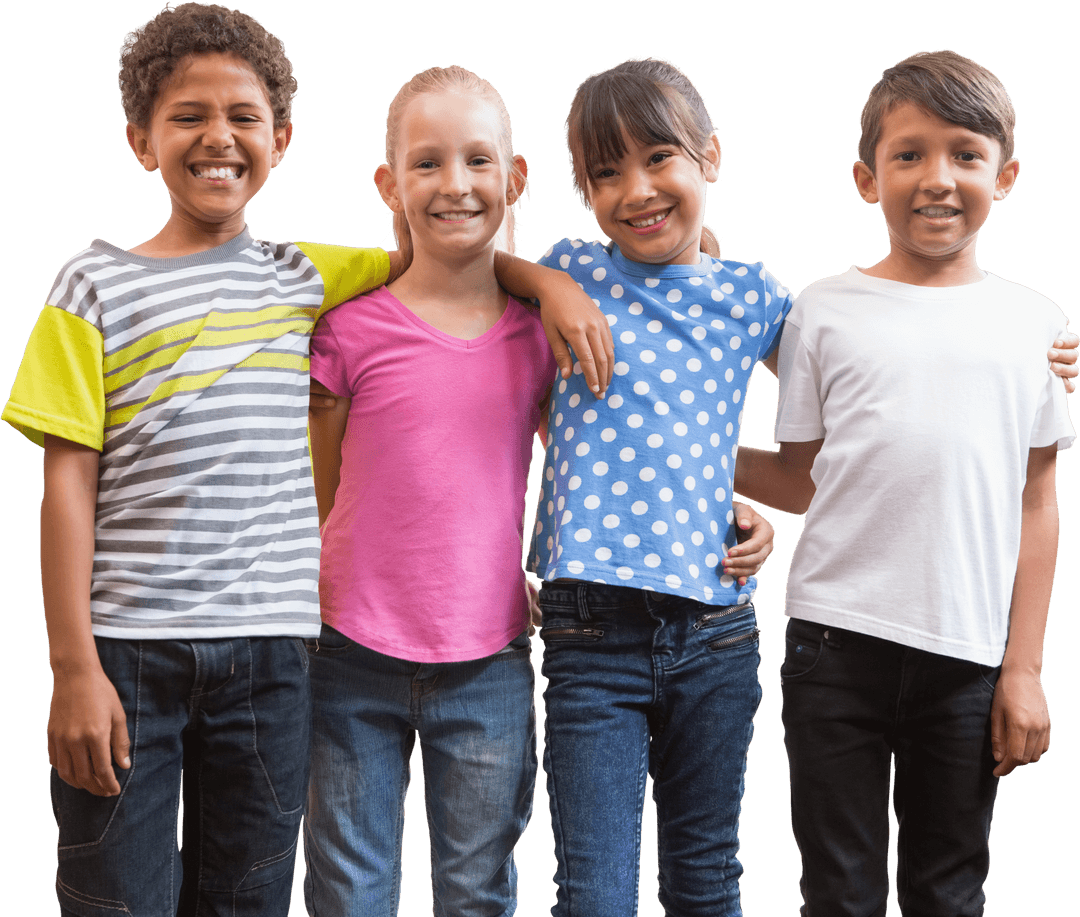 Transparent Diversity: Smiling Children Bonding