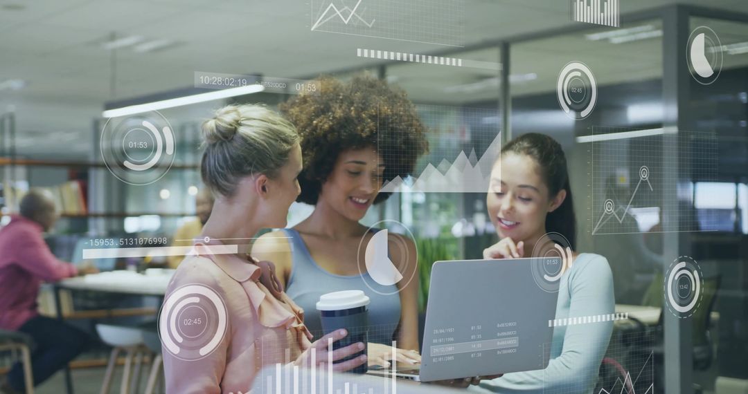 Diverse Colleagues Engaging with Financial Analytics in Modern Office