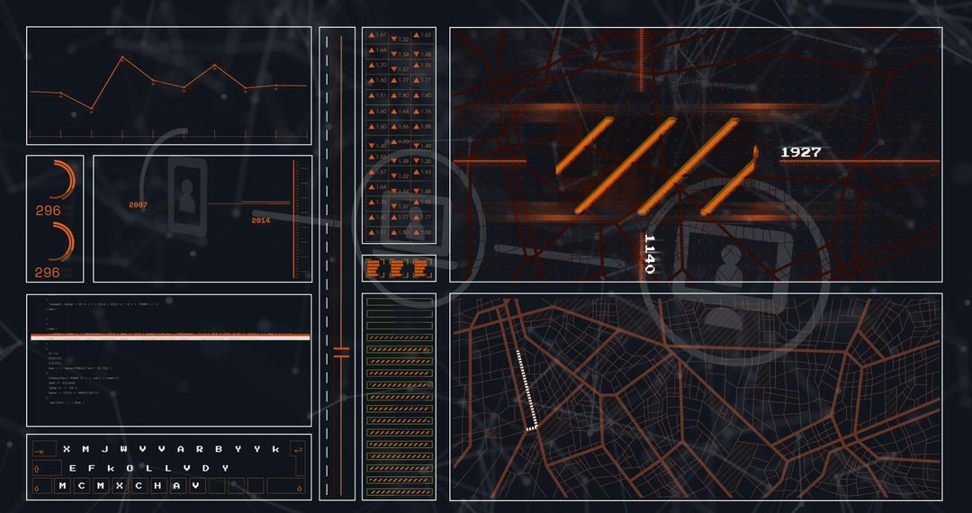 futuristic data interface with graphs and code elements - Free Images, Stock Photos and Pictures on Pikwizard.com