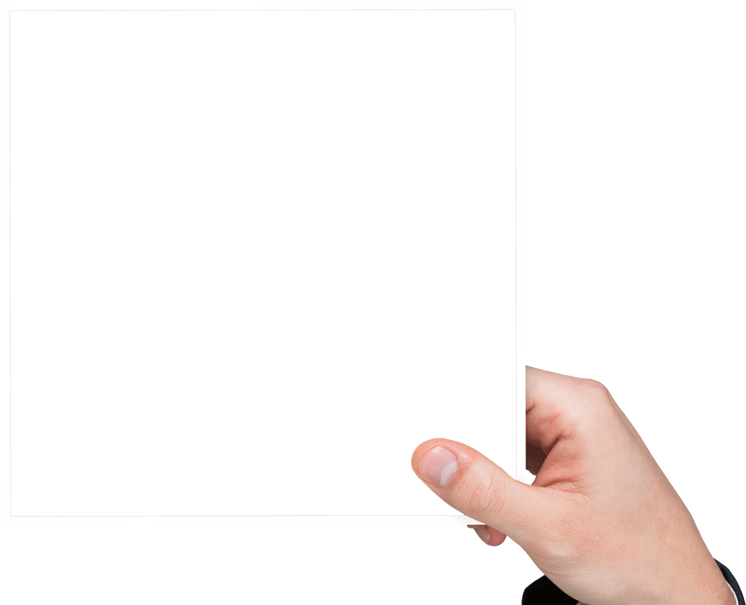 Hand Holding Transparent Paper Frame for Photo Inserts