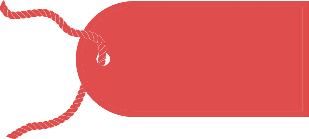 Red Tag With Copy Space on Transparent Background