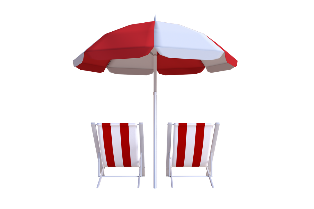 Transparent Red and White Beach Chairs and Umbrella for Summer Vacations - Download Free Stock Images Pikwizard.com