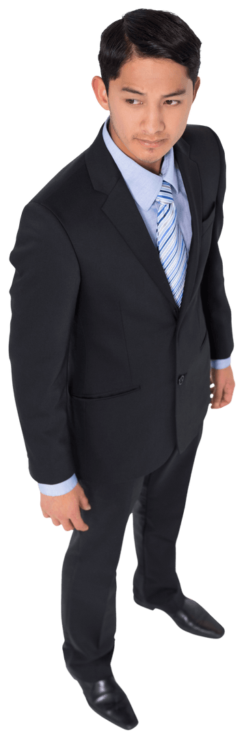Transparent Businessman on Virtual Interface Background