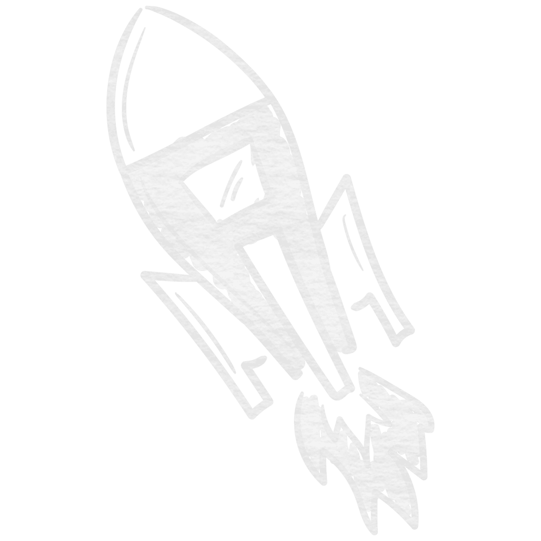 White Rocket Illustration on Transparent Background for Space Concepts