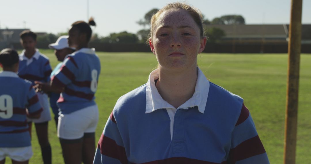 Determined Female Rugby Player During Team Practice - Free Images, Stock Photos and Pictures on Pikwizard.com