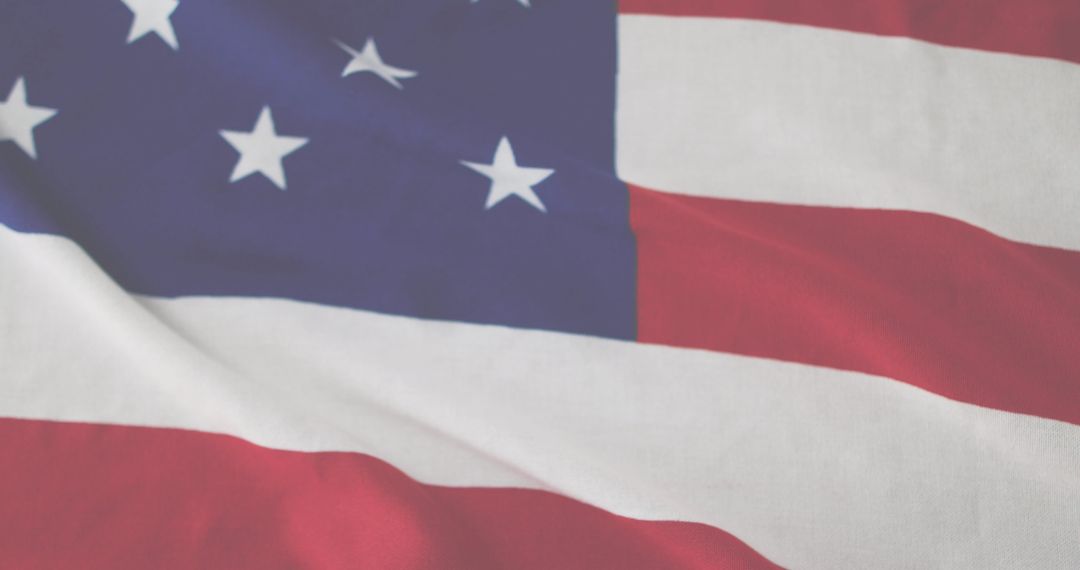 American Flag Overlay with Digital Data Elements