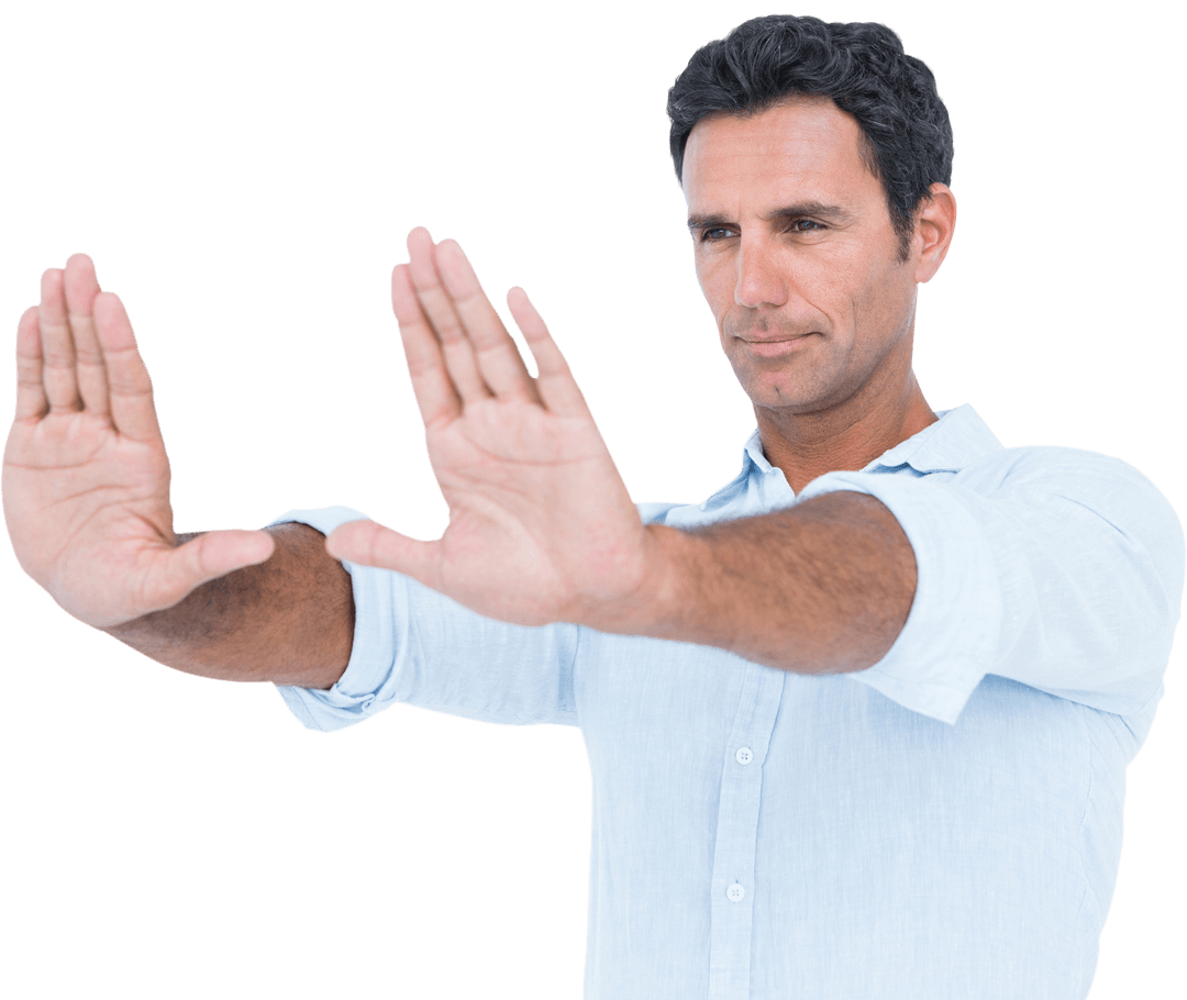 confident man creating frame gesture on transparent background - Download Free Stock Images Pikwizard.com