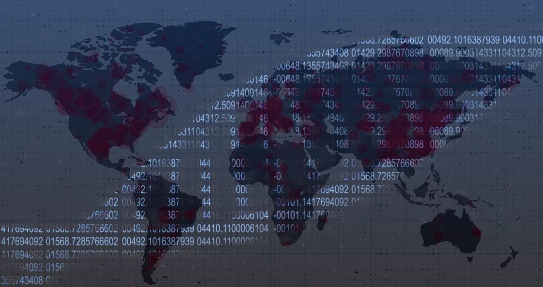 Digital World Map with Data and COVID-19 Concept
