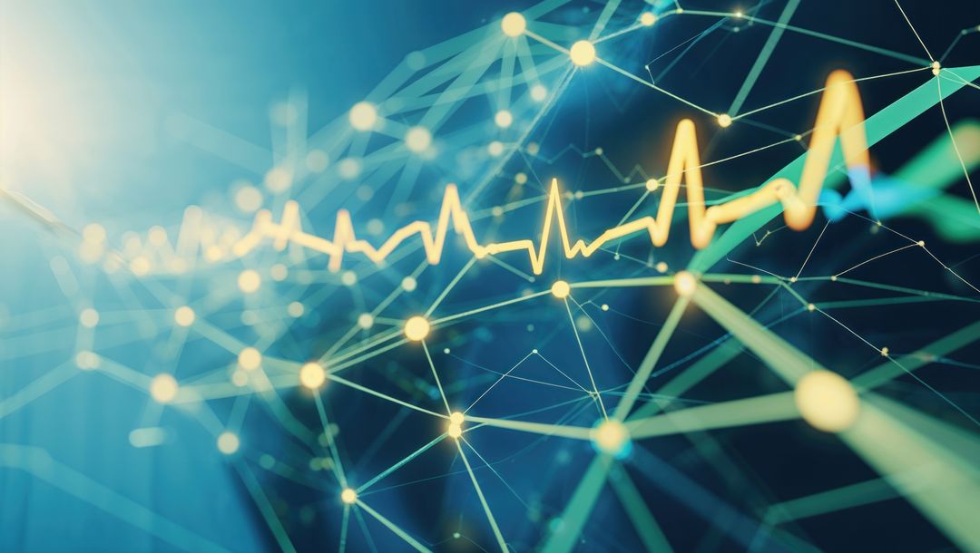 Futuristic Neon Waveform in Digital Network