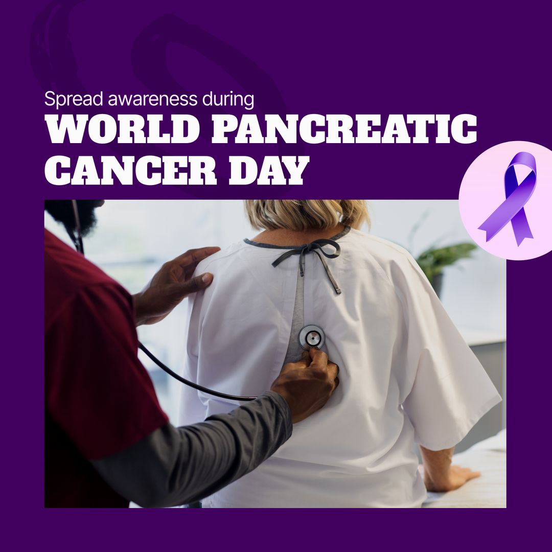 Doctor Supporting World Pancreatic Cancer Day with Awareness Ribbon