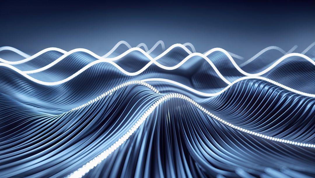 Abstract Futuristic Digital Waveforms in Blue