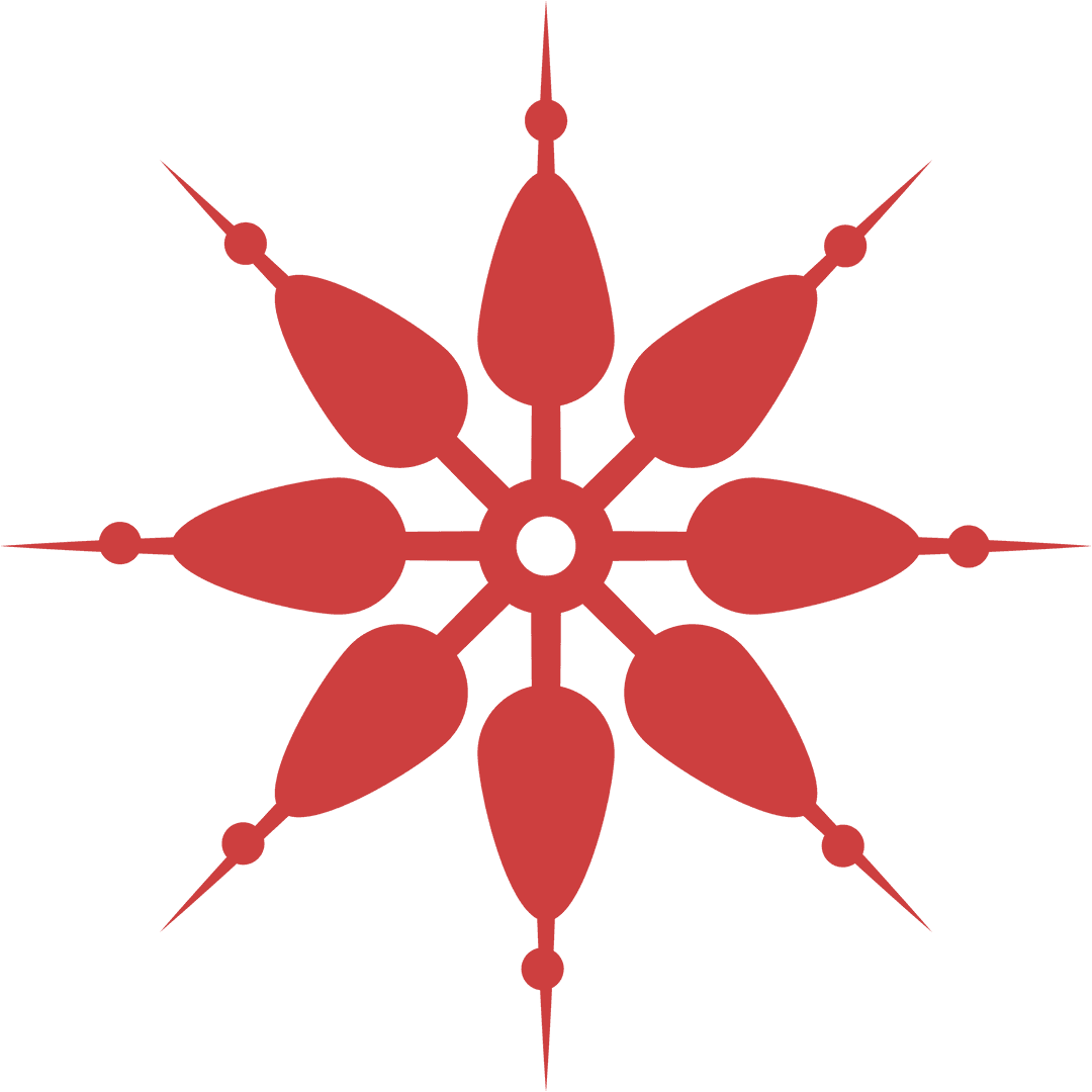 Modern Red Abstract Design on Transparent Background