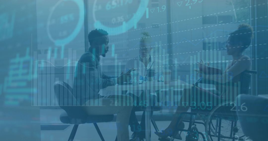 Diverse Team Collaborating in Technology-Driven Business Meeting