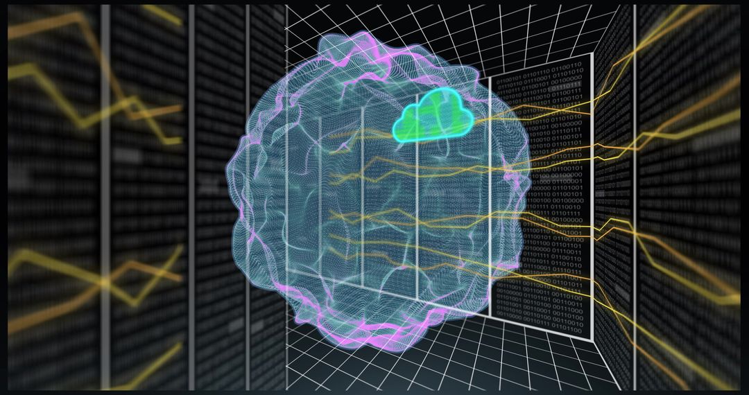 Futuristic Global Data Network Visualization with Cloud Interface