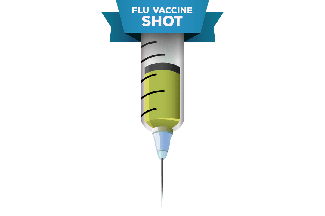 Transparent Flu Vaccine Shot Syringe Icon Illustration