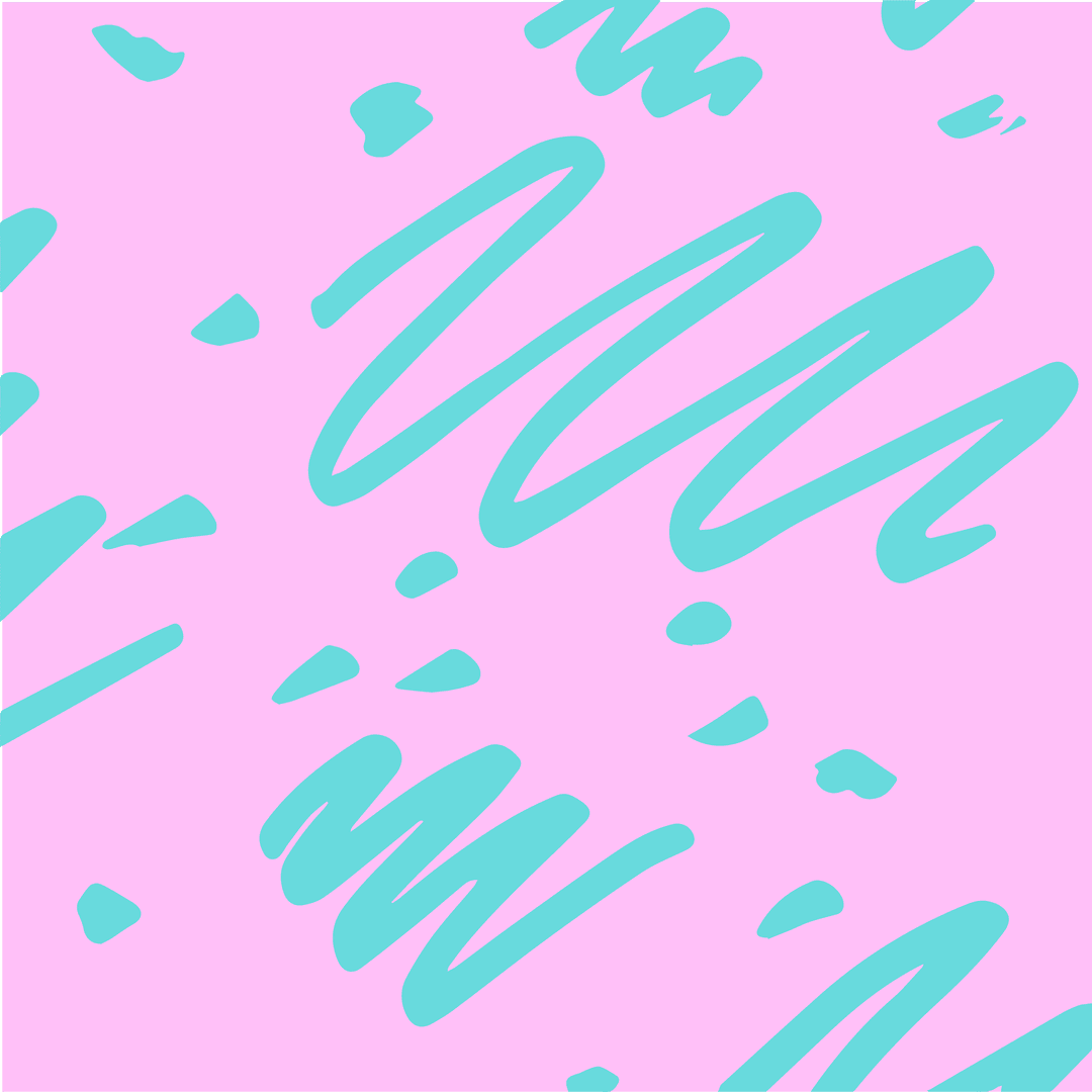 Abstract Green Squiggles on Pink Transparent Background Vector