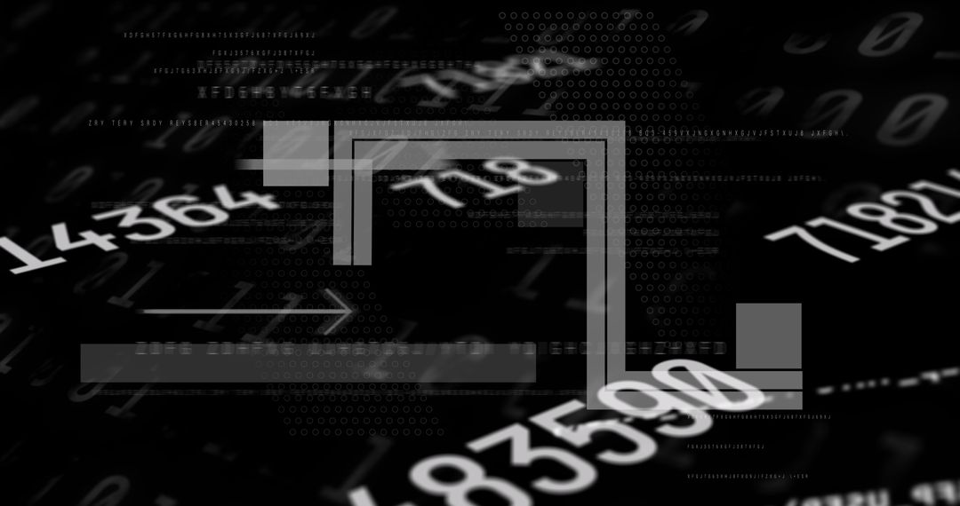 Abstract Digital Interface with Animated Data Flowing