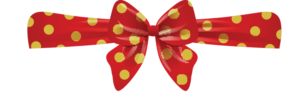Striped Polka Dot Red Ribbon on Transparent Background for Festive Design