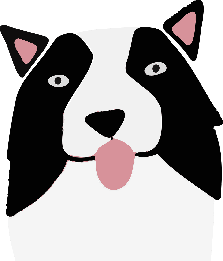 Cartoon Dog with Bold Patches on Transparent Background