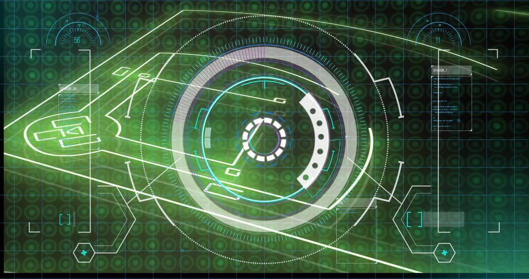 Futuristic Digital HUD Interface with High-Tech Elements