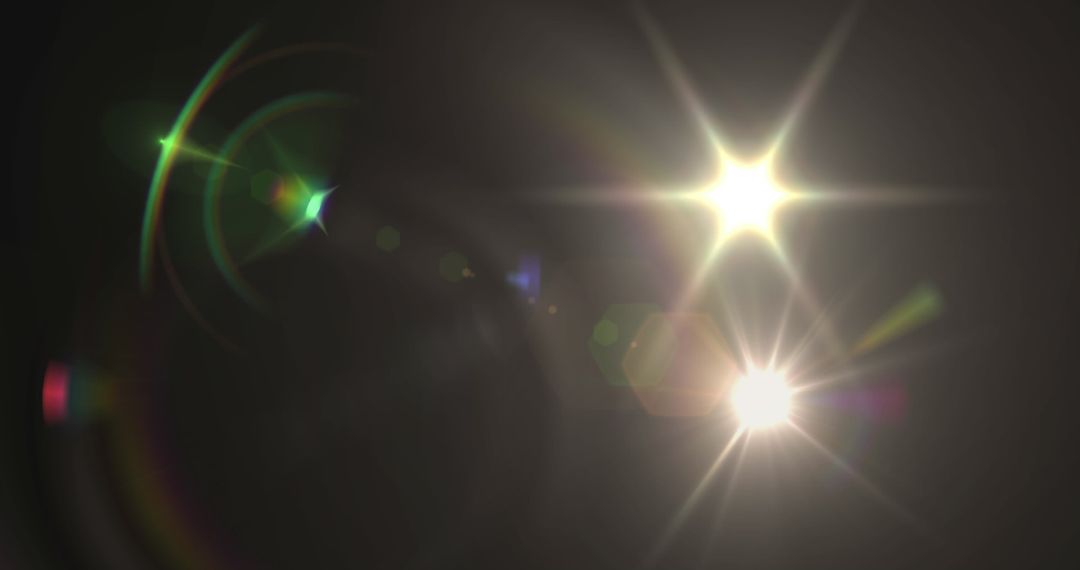 Abstract Light Flares with Illuminated Spots and Digital Glow