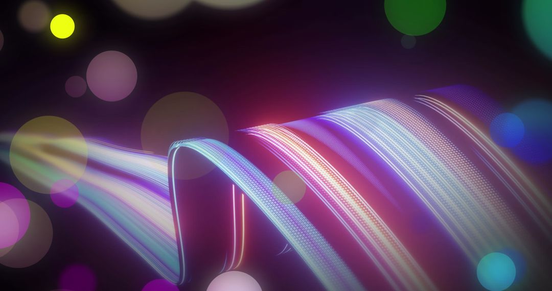 Colorful Digital Light Trails with Abstract Bokeh Effect