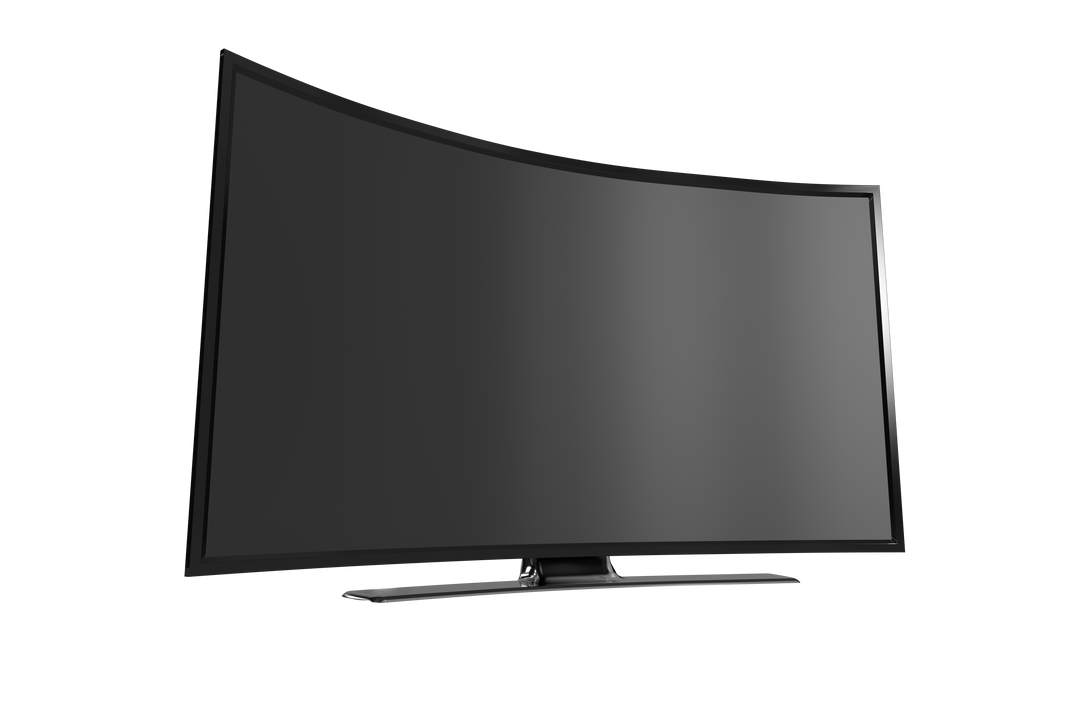 Curved TV Screen with Copy Space on Transparent Background - Download Free Stock Images Pikwizard.com