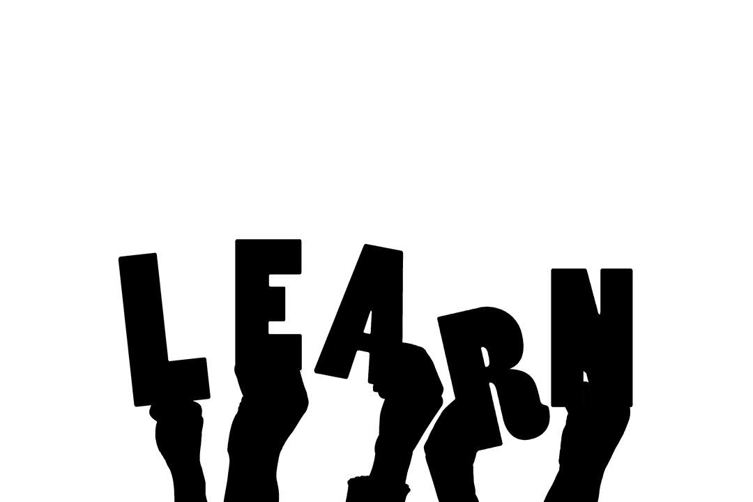 Transparent PNG Illustration of Hands and Learning Text