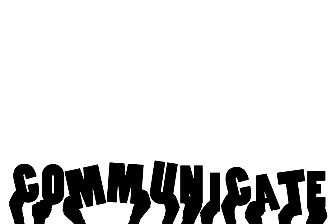 Transparent Illustration of Hands with Communicate Message