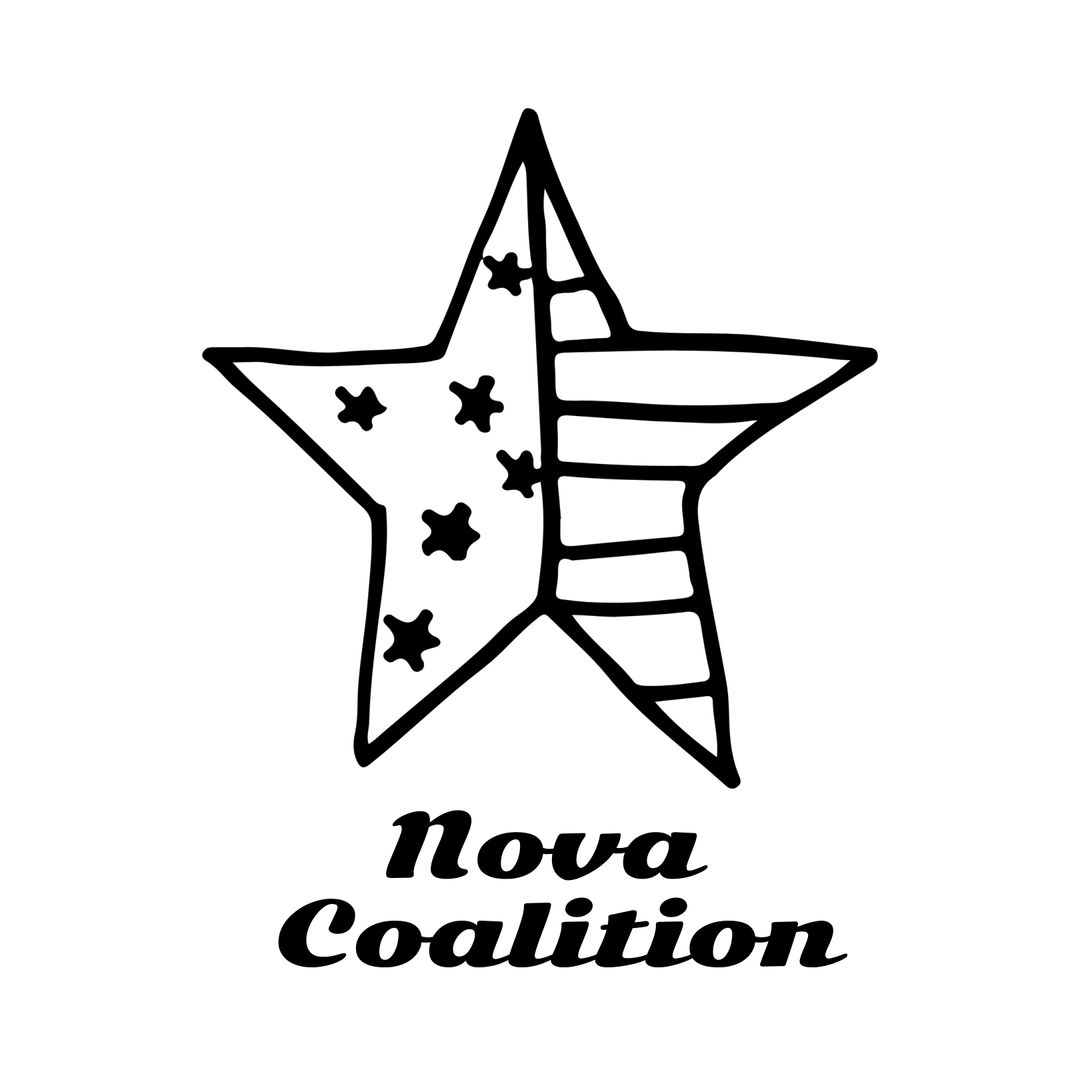 Nova Coalition Logo with Hand-Drawn Star and Stripes on White Background - Download Free Stock Templates Pikwizard.com