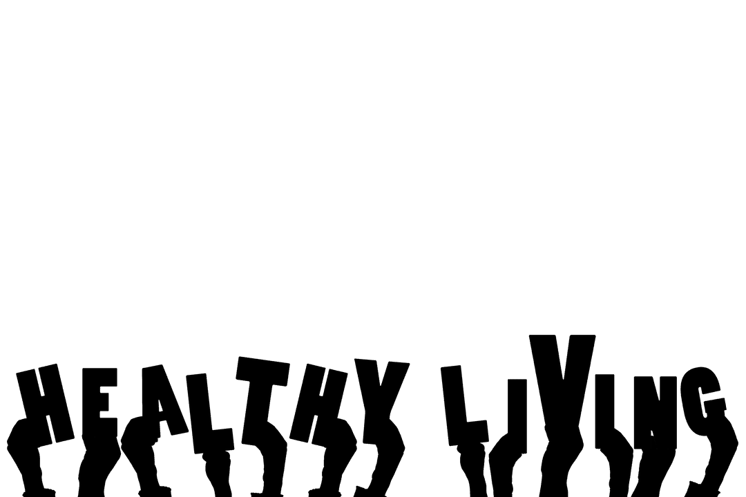 Healthy Living Text Held by Hands on Transparent Background