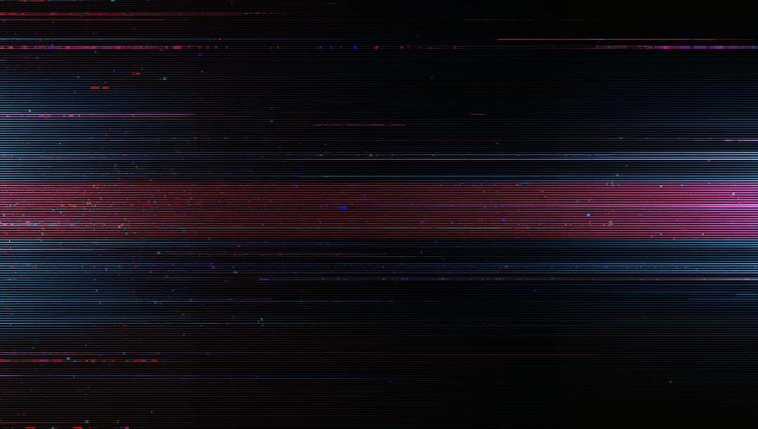 Abstract Digital Glitch with Horizontal Lines and Pixel Noise