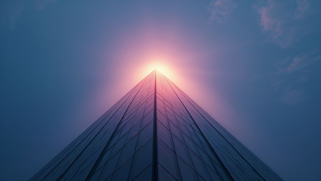 Futuristic Skyscraper Apex Glow at Dusk