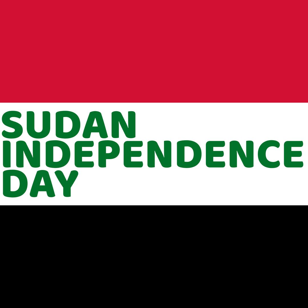 Sudan Independence Day Text on Flag Colors