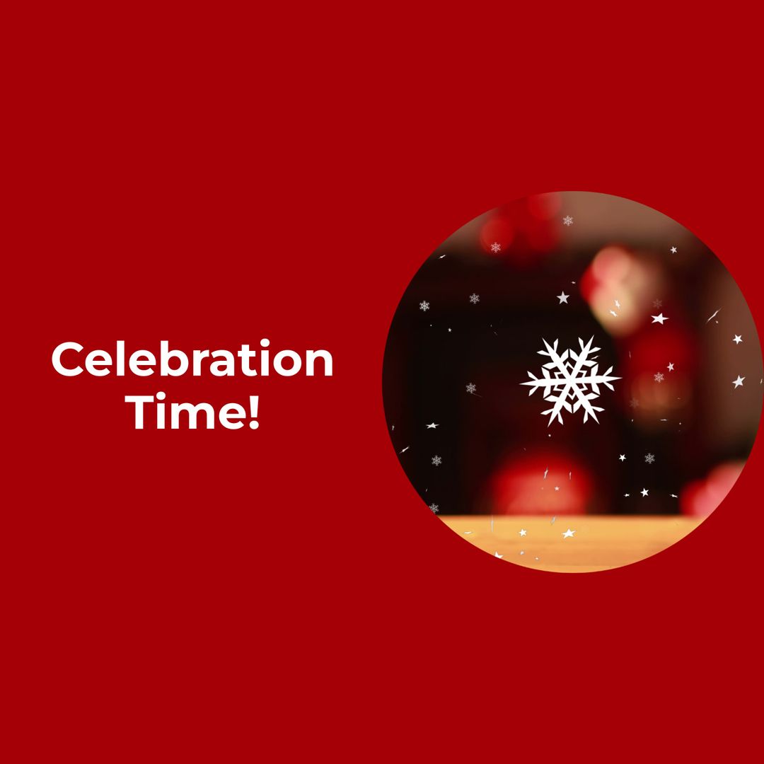 Festive Winter Celebration with Snowflake Bokeh Design