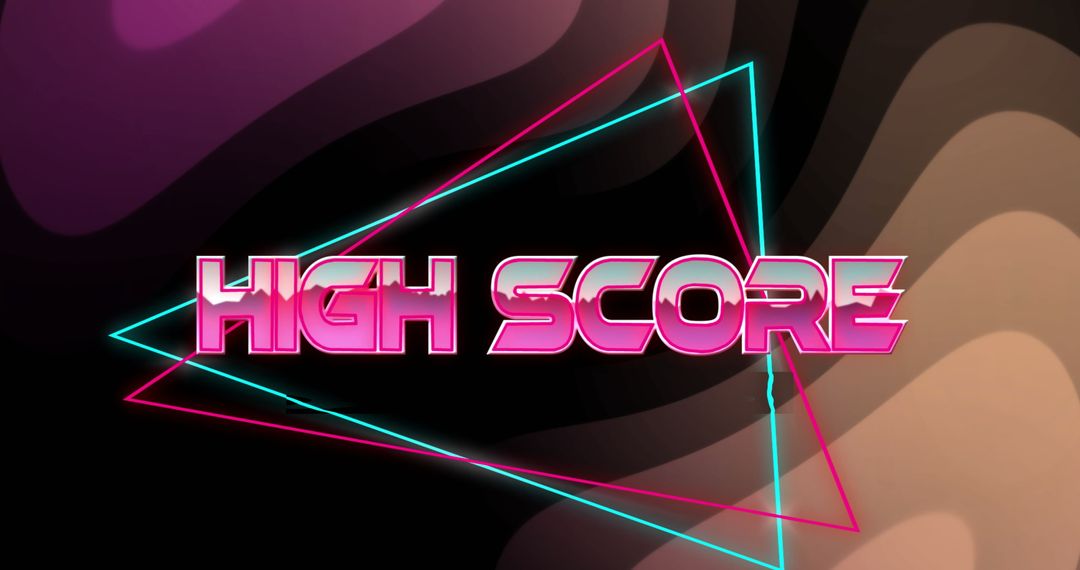 Retro Neon High Score Gaming Interface Design