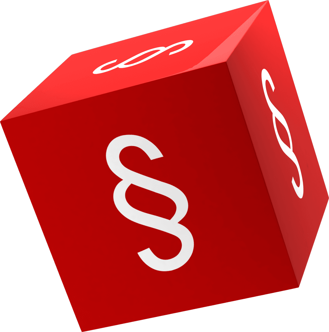 Transparent Red Cube with Section Symbol Vector Illustration